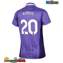 Camisa de Futebol Tottenham Hotspur Mohammed Kudus #20 Equipamento Alternativo Mulheres 2026-27 Manga Curta